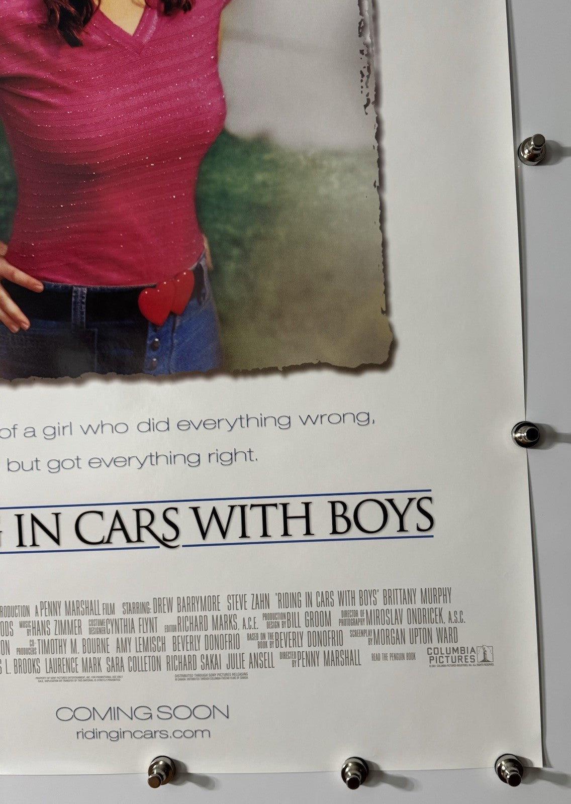 Riding in Cars with Boys - Original Movie Poster - 2001 - Rolled DS