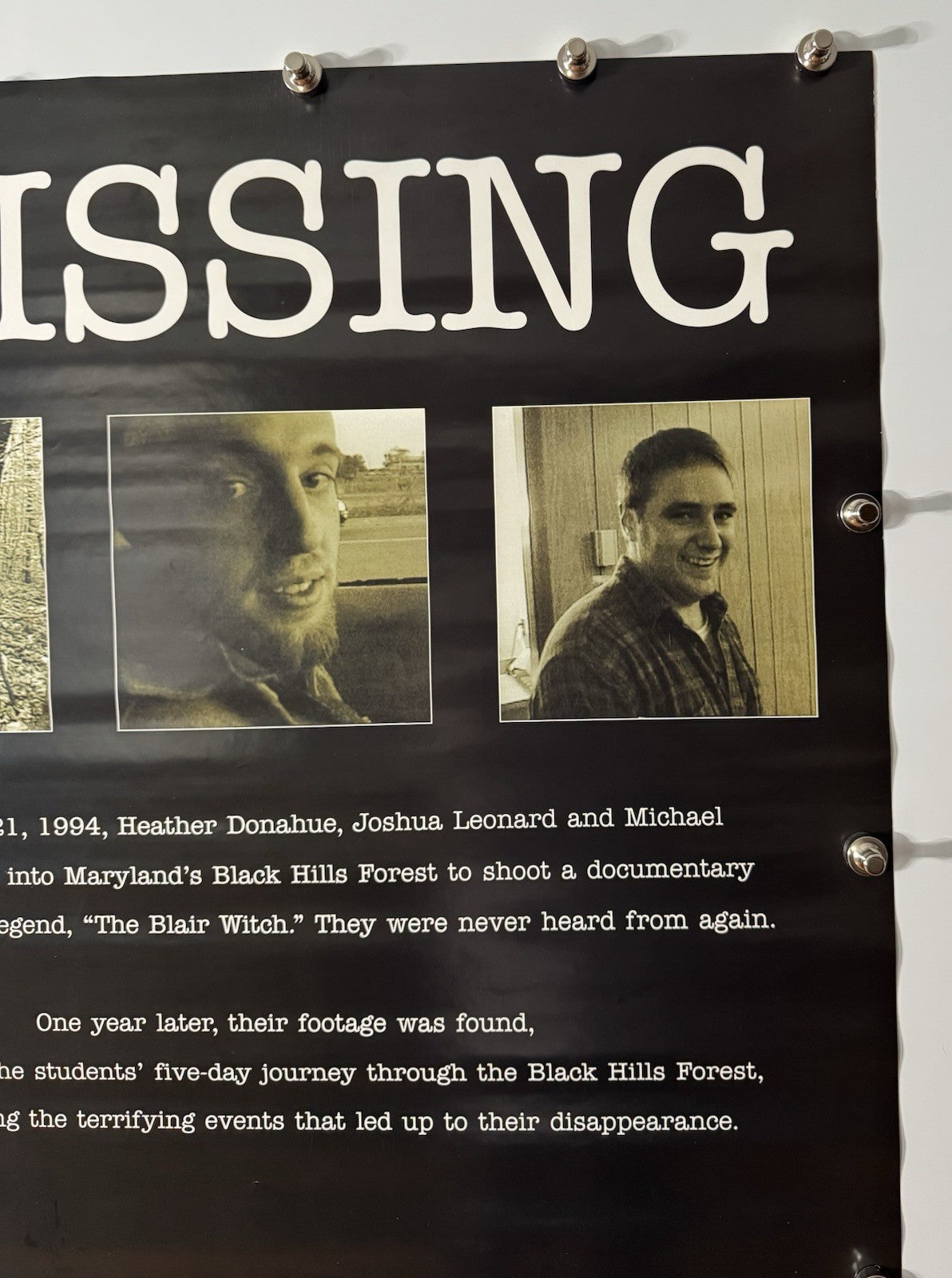 The Blair Witch Project - Missing - Original Movie Poster - 1999 - Rolled SS