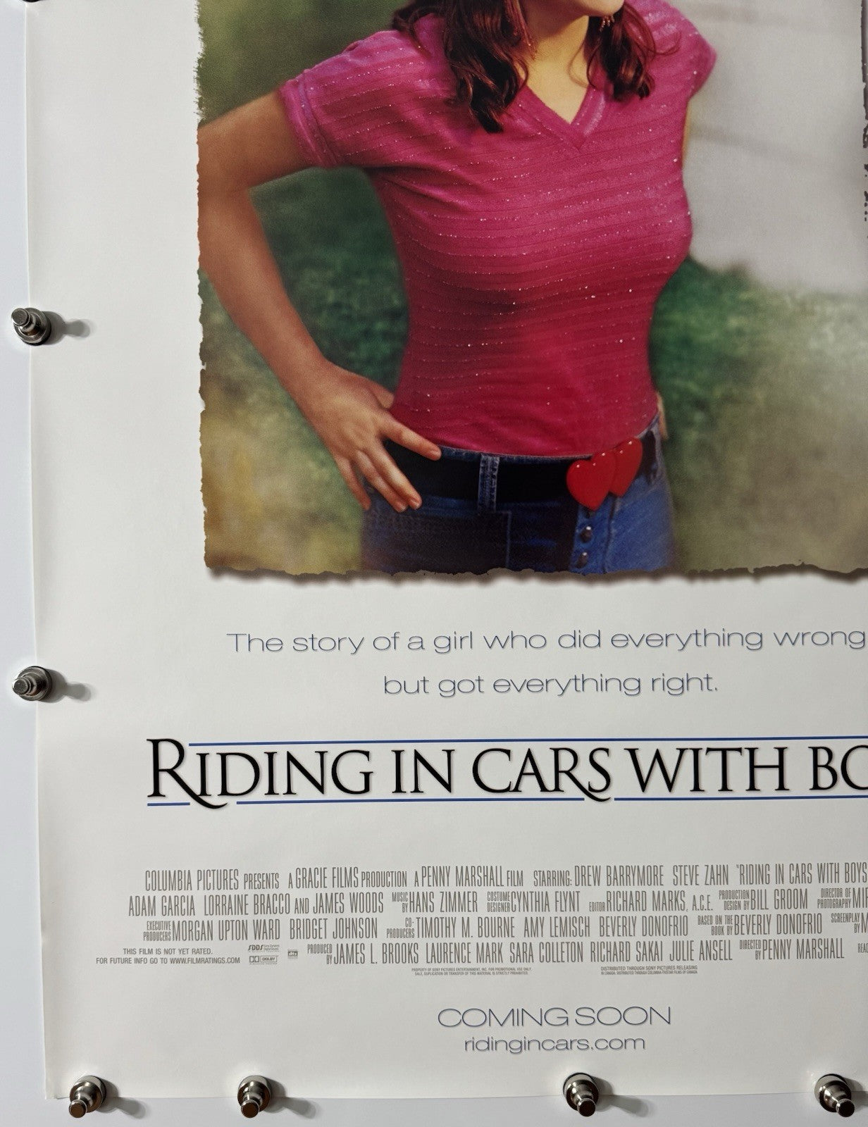 Riding in Cars with Boys - Original Movie Poster - 2001 - Rolled DS