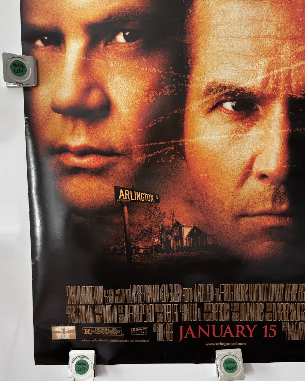 ROLLED ARLINGTON ROAD 1999 MOVIE POSTER 27x40 JEFF BRIDGES, JOAN CUSACK