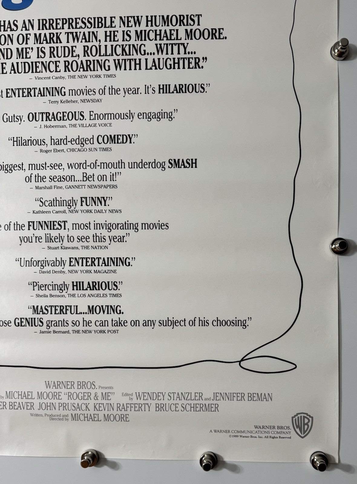 Roger And Me - Original Movie Poster - 1989 - Rolled SS