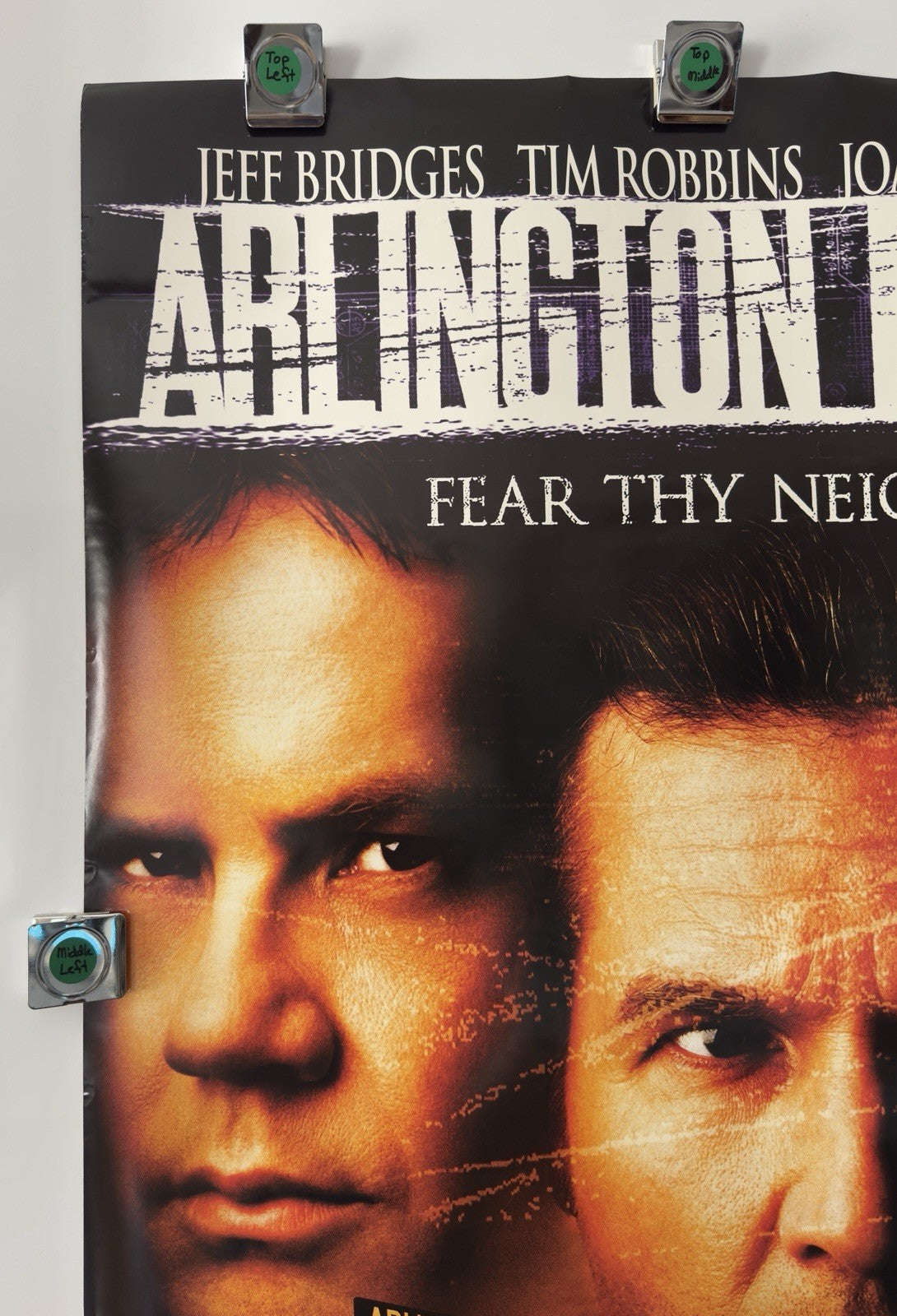 ROLLED ARLINGTON ROAD 1999 MOVIE POSTER 27x40 JEFF BRIDGES, JOAN CUSACK