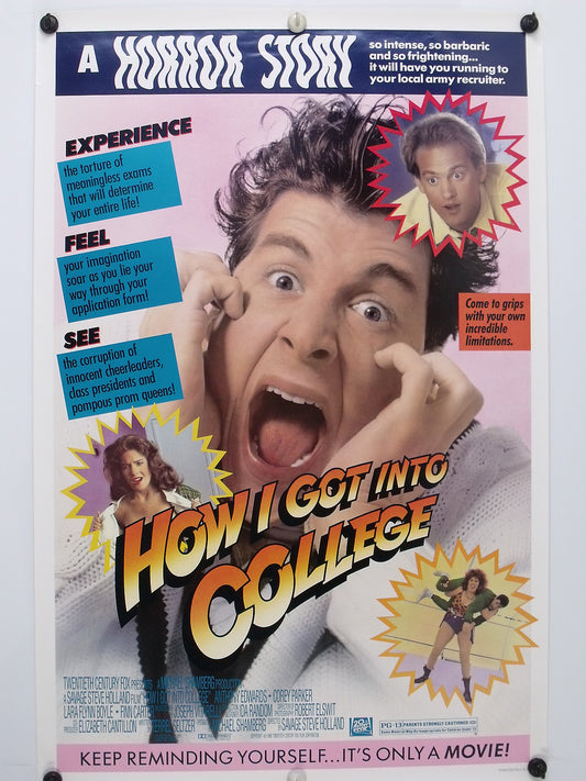 HOW I GOT INTO COLLEGE -  Original NSS Movie Poster - 1989 Rolled SS C8