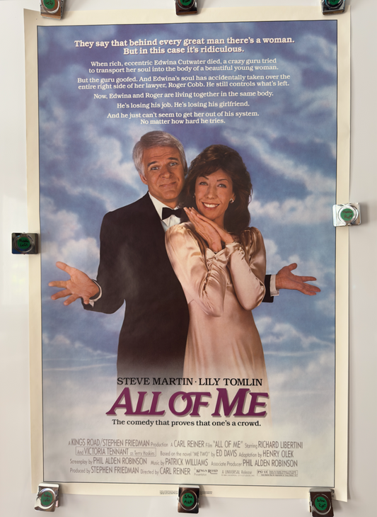ALL OF ME 1984 Steve Martin, Lily Tomlin, Victoria Tennent-One Sheet (New)