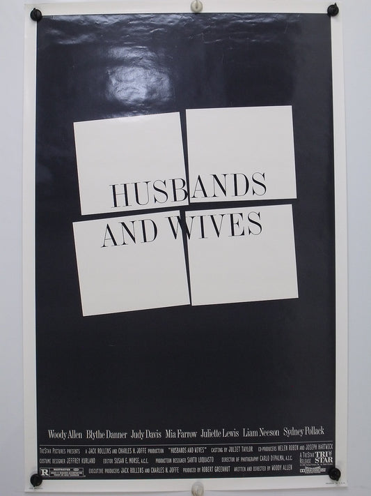 HUSBANDS and WIVES - Mia Farrow -  Original NSS Movie Poster - 1992 Rolled SS C8