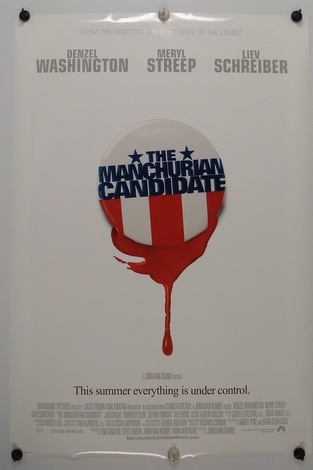 The MANCHURIAN CANDIDATE - Original Movie Poster - 2004  Rolled DS "A"  C9/C10