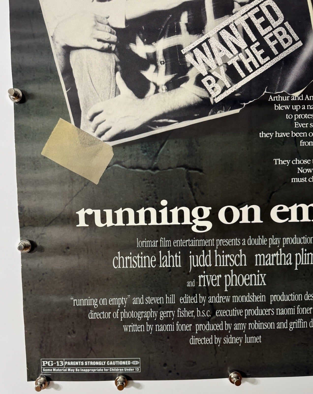Running On Empty - Original Movie Poster - 1988 - Rolled SS