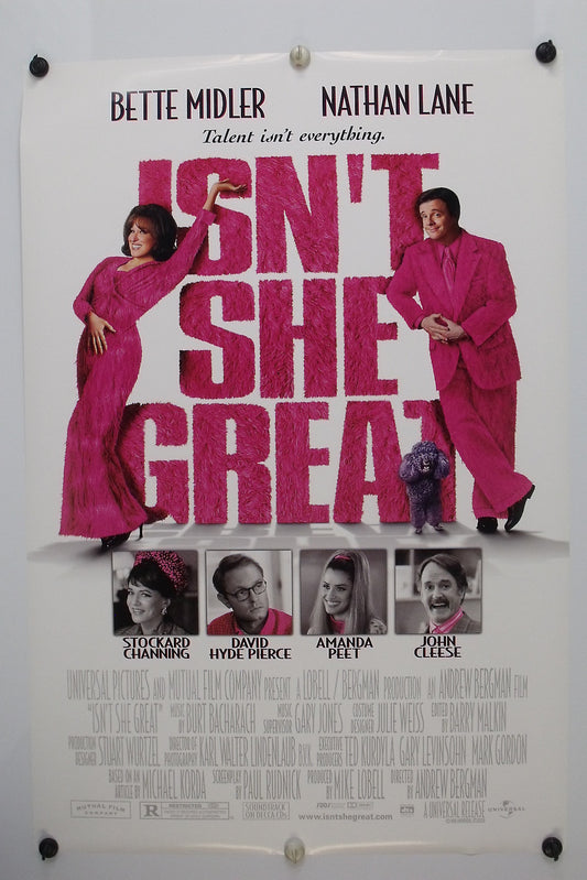 ISN'T SHE GREAT -  Bette Midler - Original Movie Poster  2001  Rolled DS C9/C10