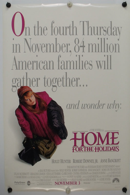 HOME FOR THE HOLIDAYS  Robert Downey Jr. Original Movie Poster 1995 Rolled DS C8