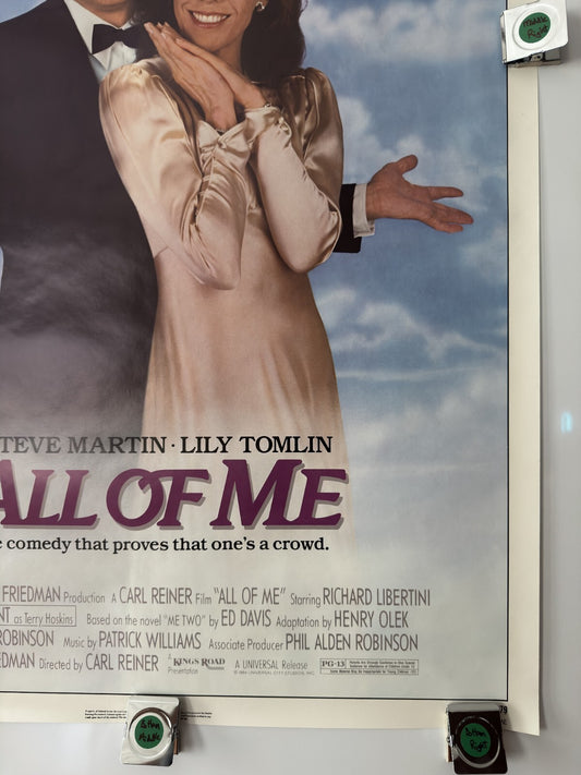 ALL OF ME 1984 Steve Martin, Lily Tomlin, Victoria Tennent-One Sheet (New)