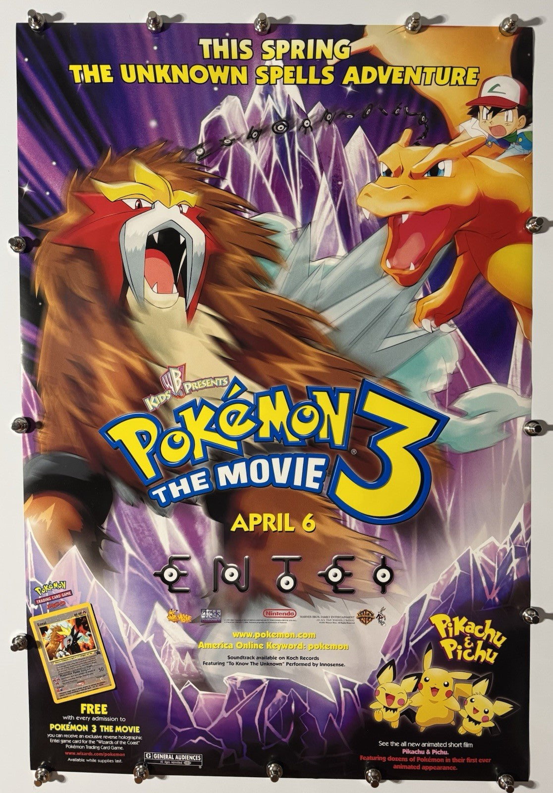 Pokémon 3: The Movie - Original Movie Poster - 2000 - Rolled DS