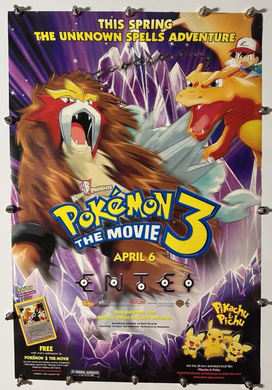 Pokémon 3: The Movie - Original Movie Poster - 2000 - Rolled DS