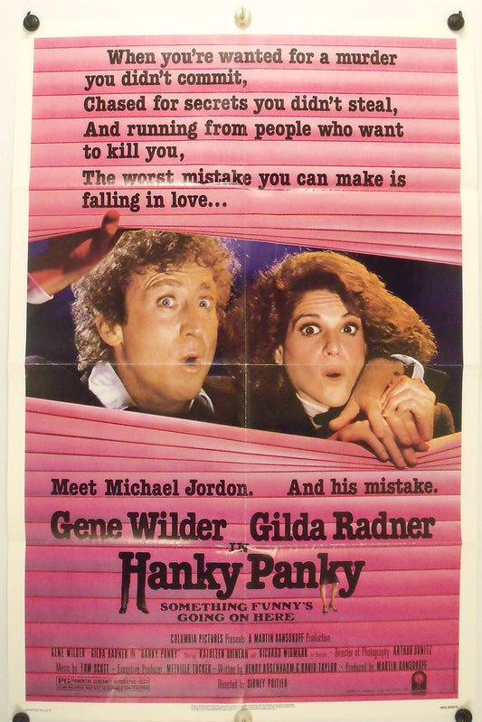 HANKY PANKY - Gene Wilder, Radner - Original NSS Movie Poster 1982 Folded SS C8