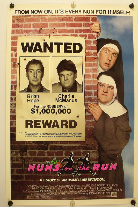 NUNS ON THE RUN - Eric Idle - Original Movie Poster - 1990 Rolled DS C8/C9