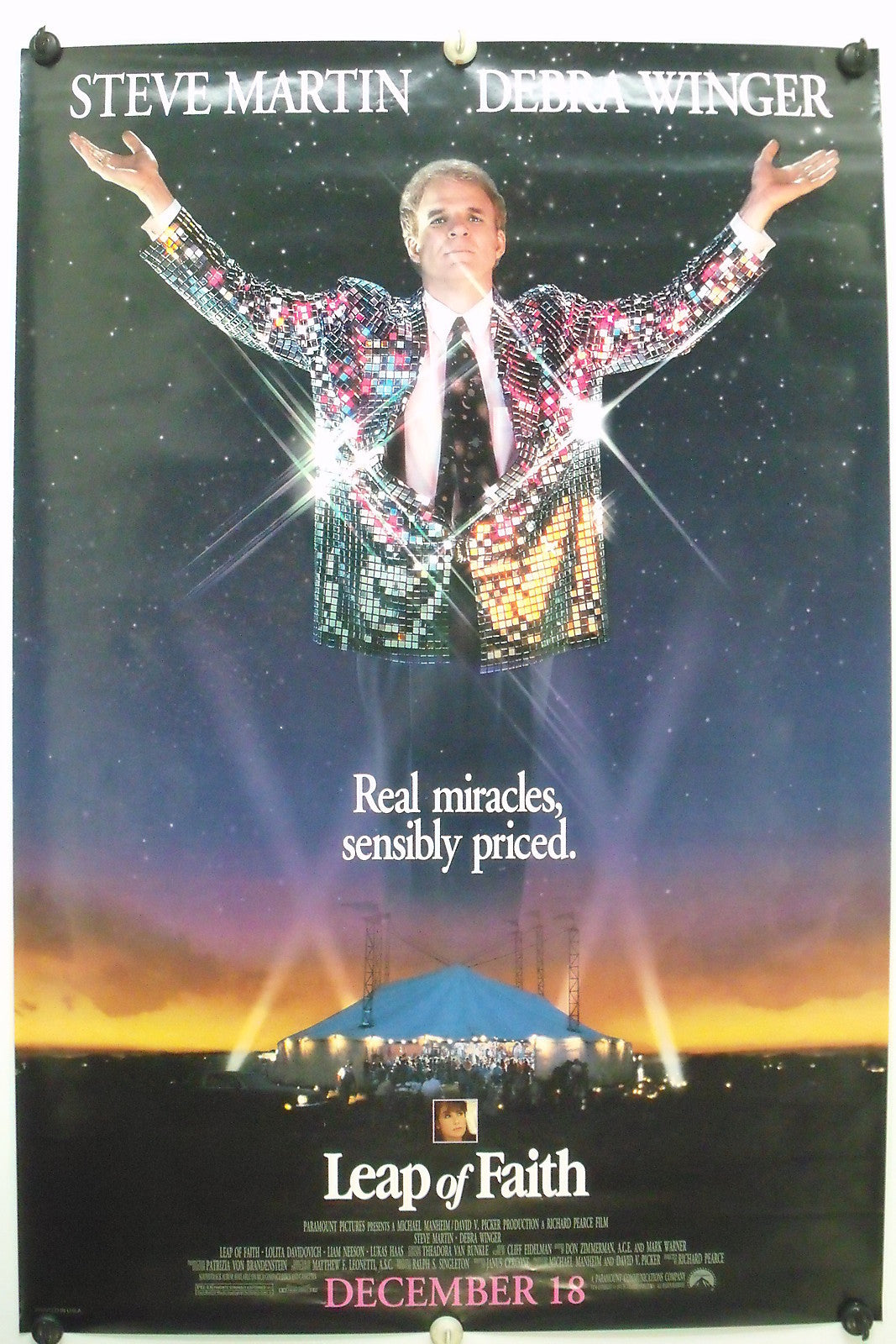 LEAP OF FAITH - Steve Martin - Original Movie Poster - 1992 Rolled DS C8/C9