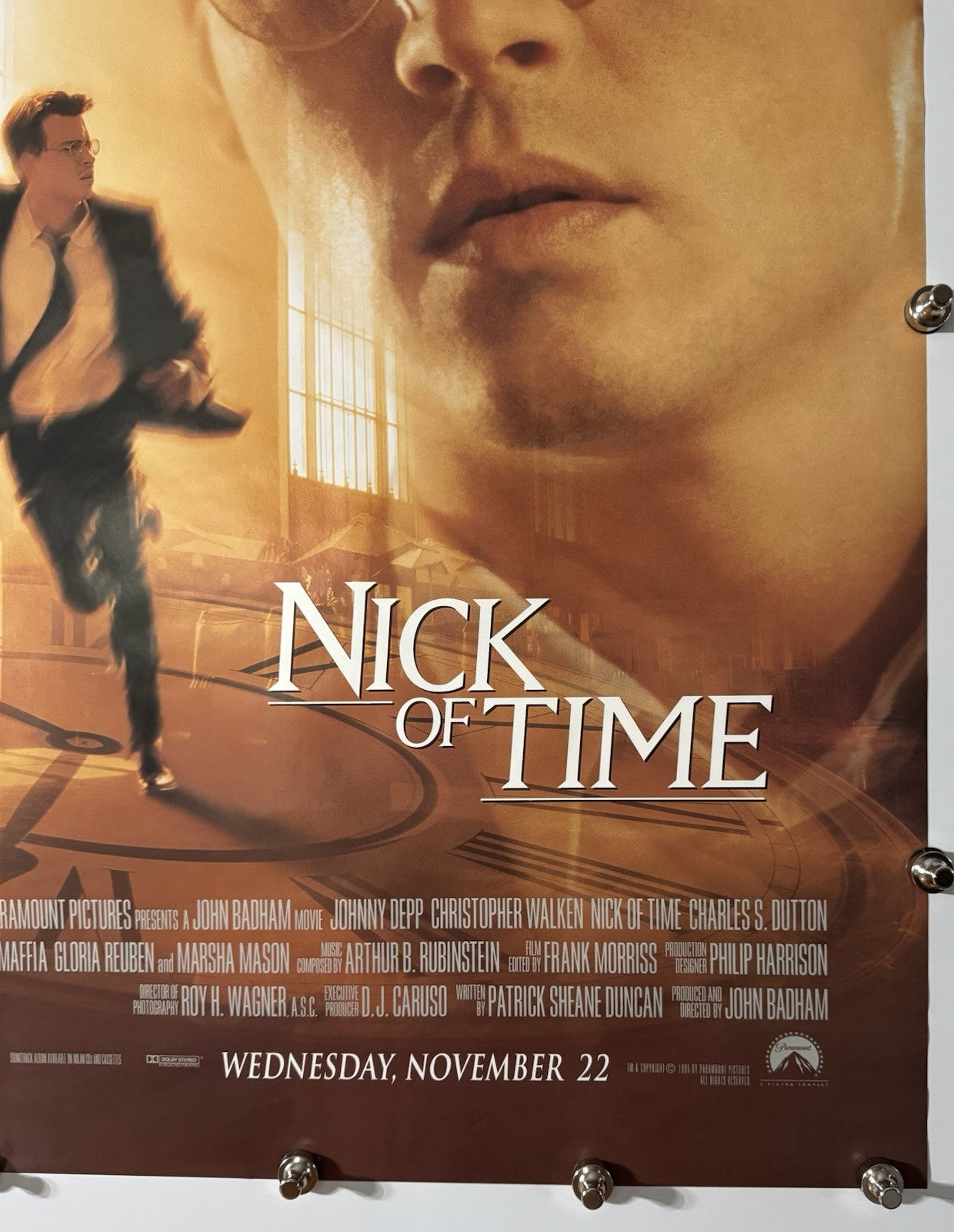 Nick Of Time - Original Movie Poster - 1995 - Rolled DS