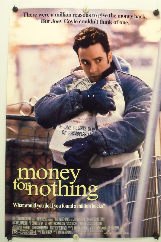 MONEY FOR NOTHING - John Cusack - Original Movie Poster - 1993 Rolled DS C8