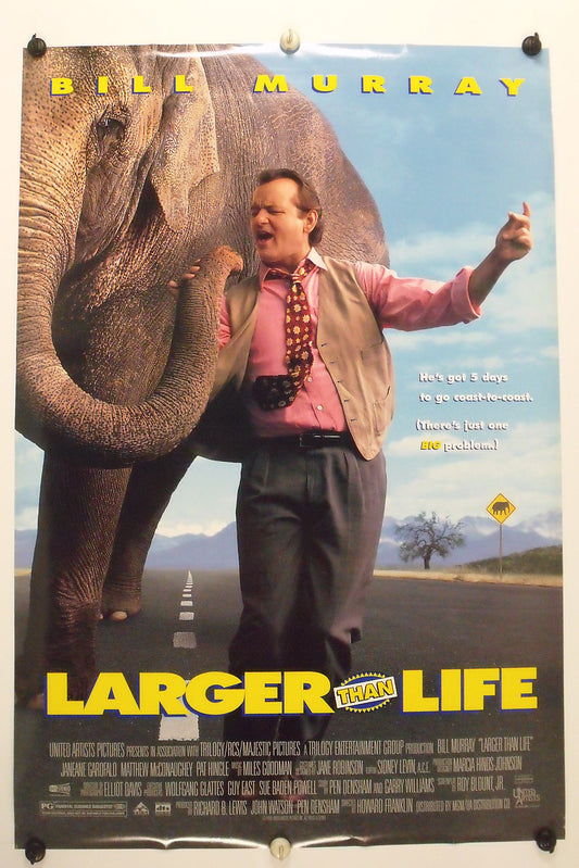 LARGER THAN LIFE - Bill Murray - Original Movie Poster - 1996 Rolled DS C9
