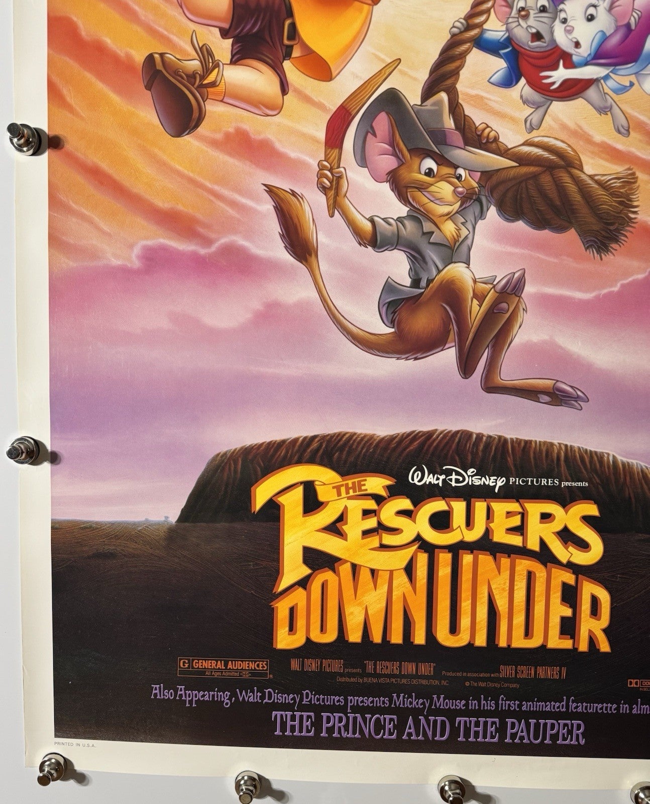 The Rescuers Down Under - Original Movie Poster - 1990 - Rolled DS