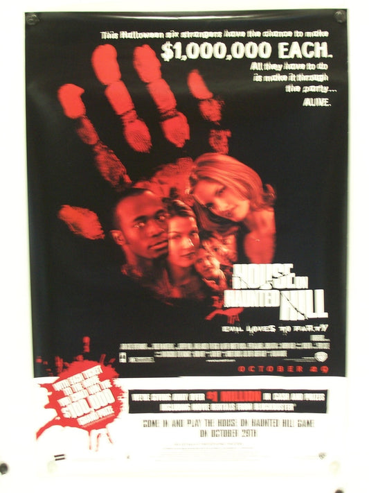HOUSE ON HAUNTED HILL - Geoffrey Rush - Original Movie Poster  1999 Rolled DS C9