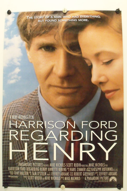 REGARDING HENRY - Harrison Ford - Original Movie Poster - 1991 Rolled DS C8