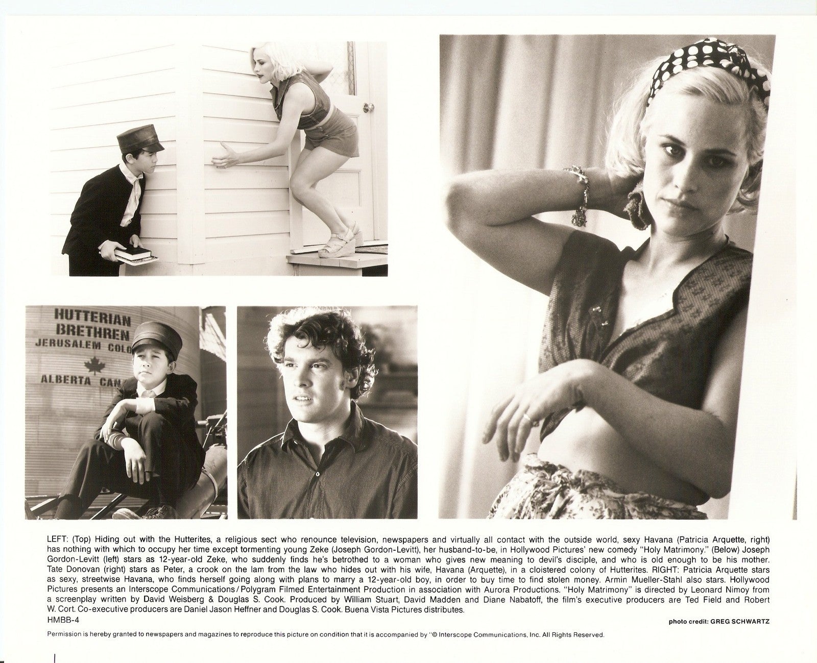 HOLY MATRIMONY - Patricia Arquette & Tate Donovon - 1994 Original Still # HMBB-4