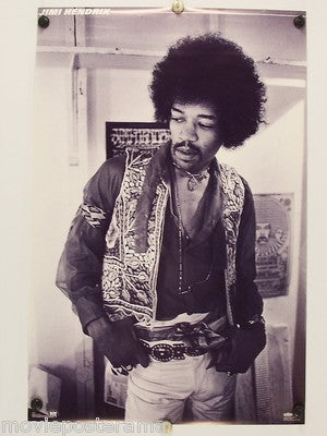 JIMI HENDRIX - SS -  backstage somewhere - Music poster